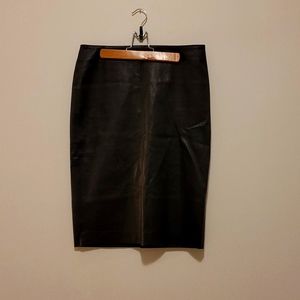 Theory Leather Pencil Skirt